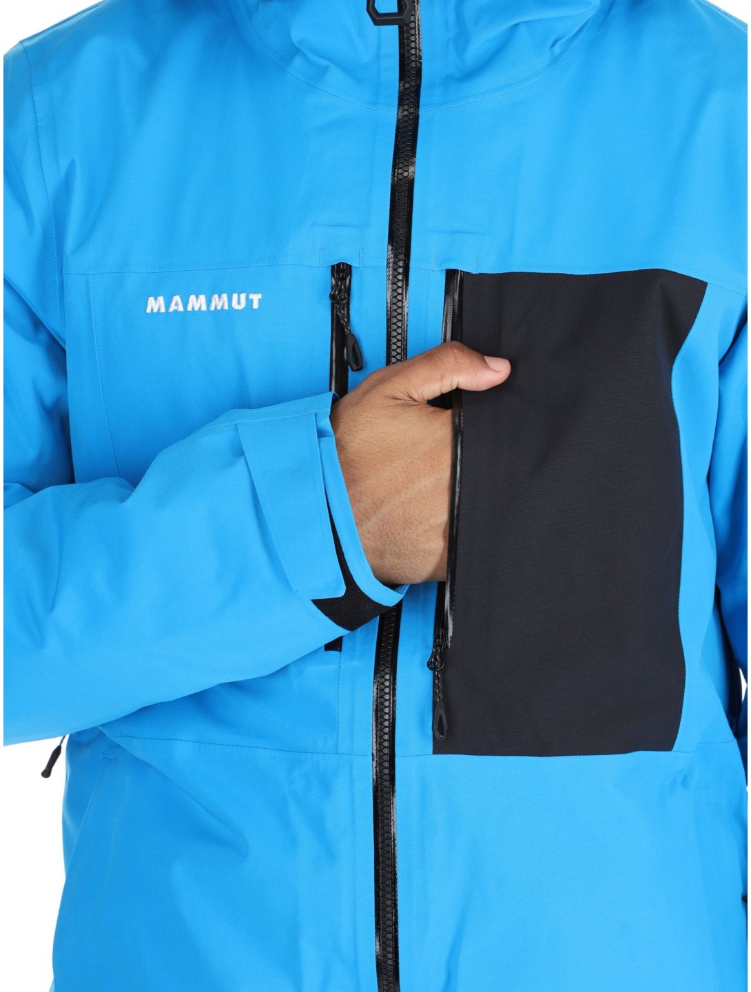 Mammut, Stoney HS Thermo Hooded ski jacket men Glacier Blue / Black black, blue 