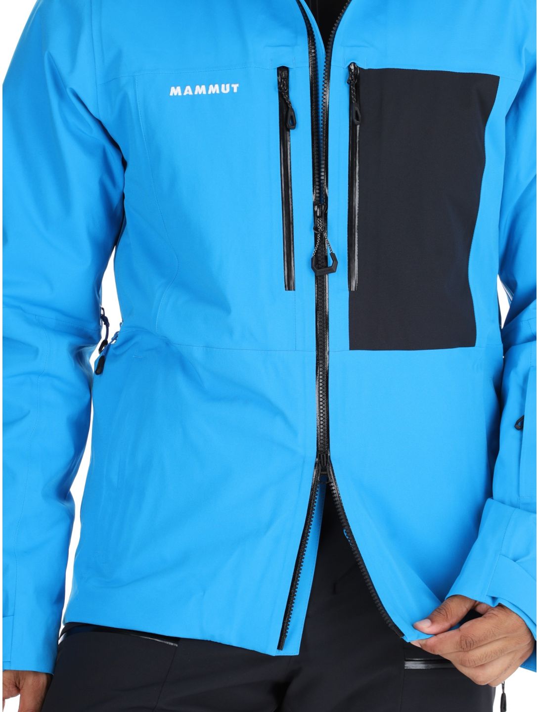 Mammut, Stoney HS Thermo Hooded ski jacket men Glacier Blue / Black black, blue 