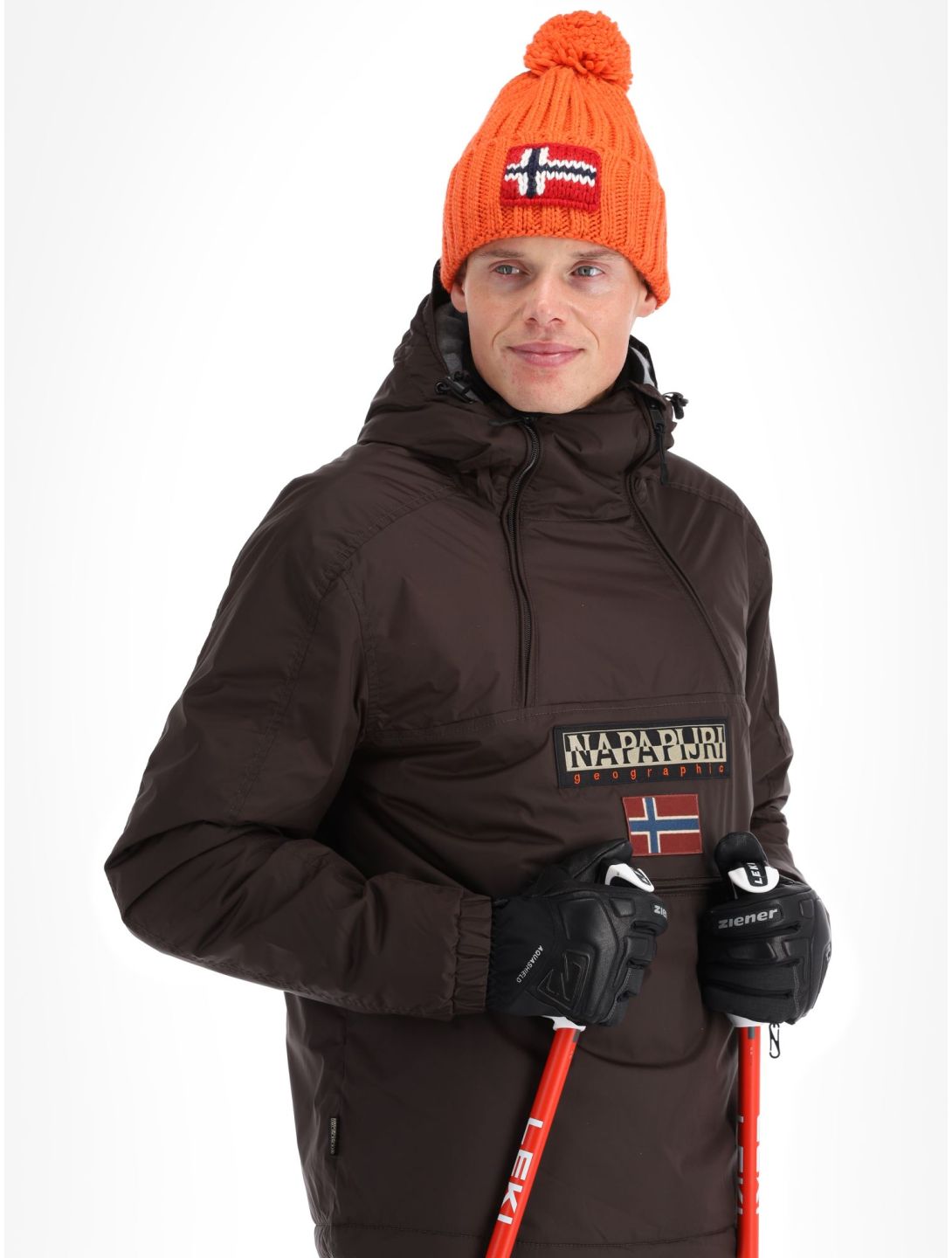 Napapijri, Northfarer 2.0 Wint winter anorak men Brown Ebony grey 