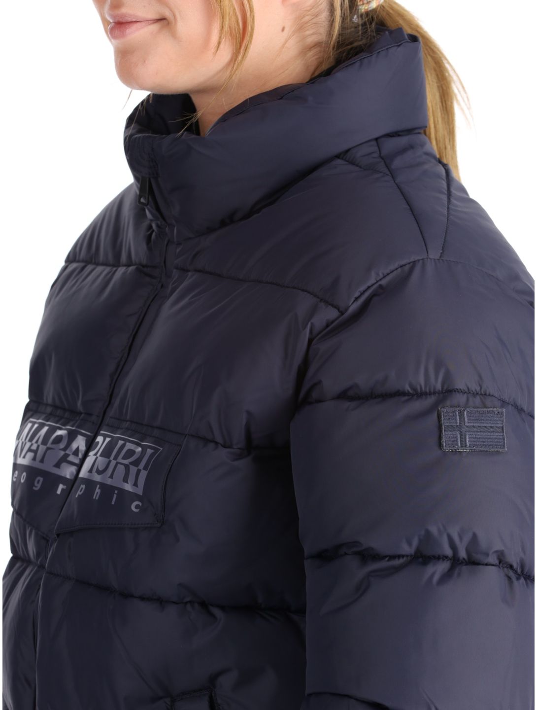 Napapijri, Puffer open W ski jacket women Blue Marine blue 