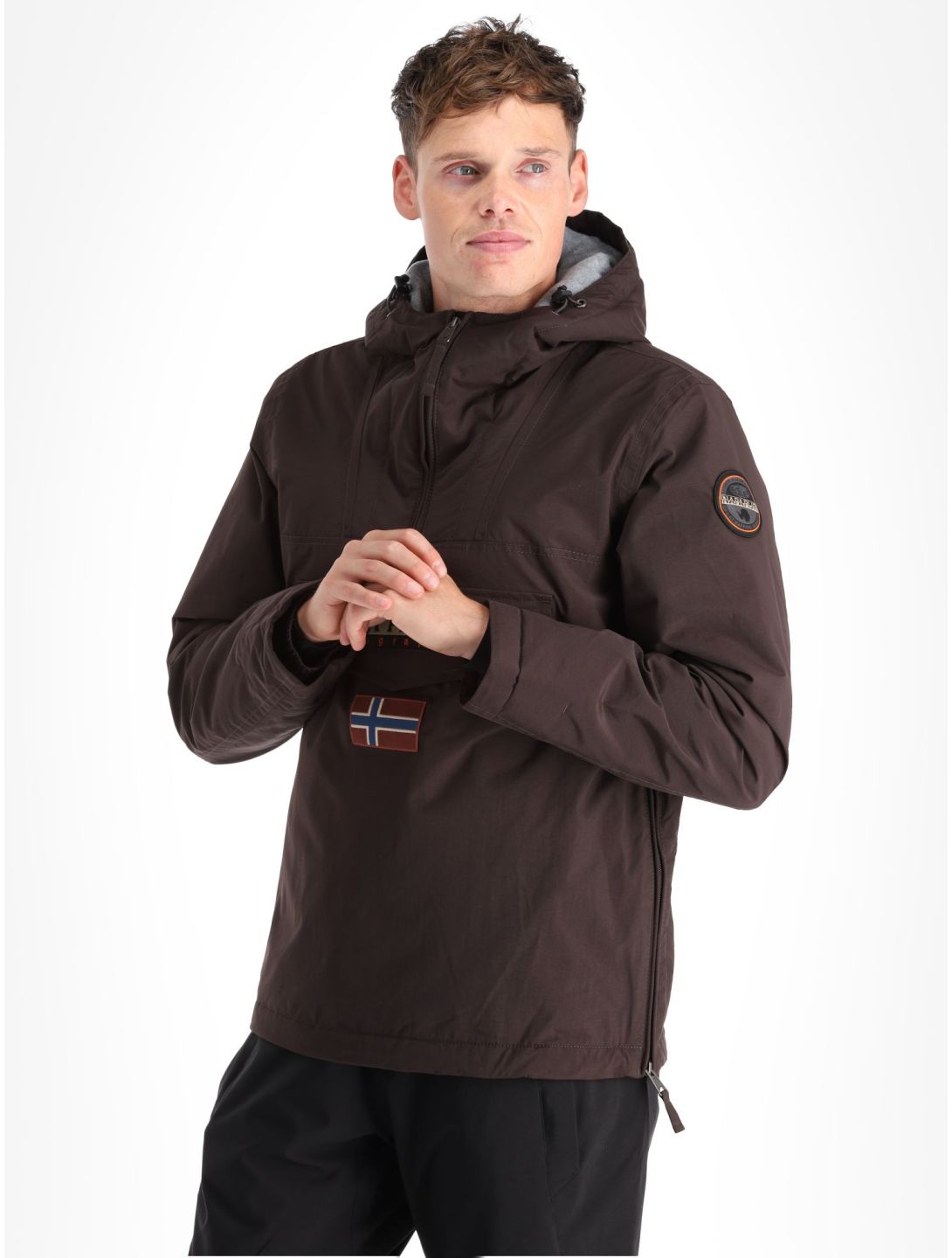 Napapijri, Rainforest Winter 3 winter anorak men Brown Ebony grey 