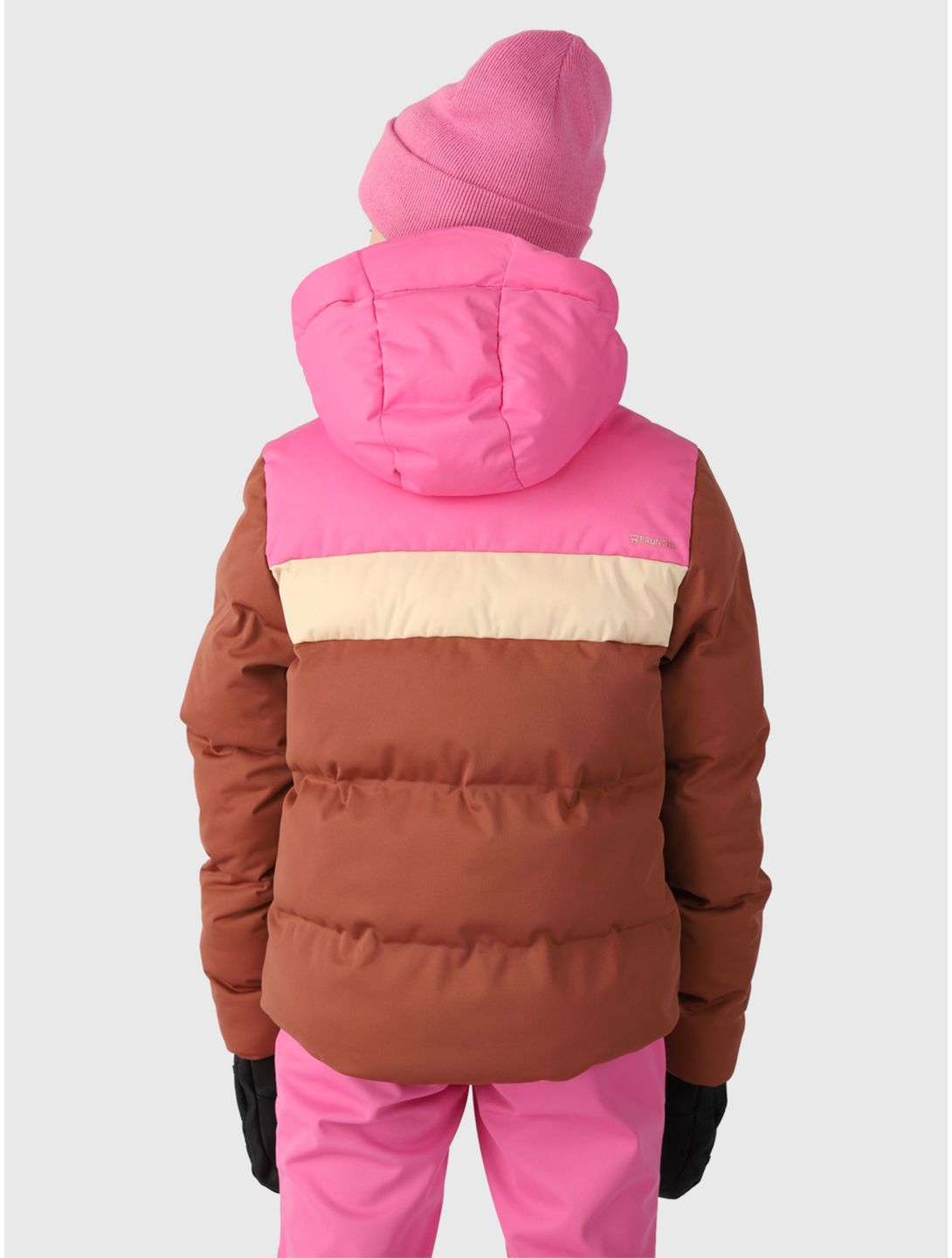 Brunotti, Niagony ski jacket kids Mahoganny brown, pink 