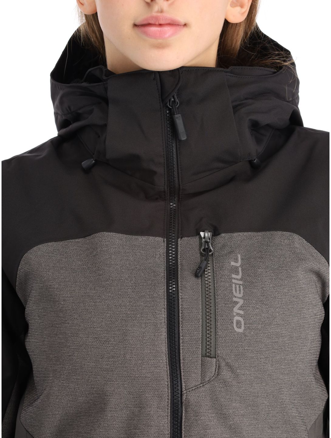 O'Neill, Carbonite ski jacket women Black Out Colour Block black, brown, grey 