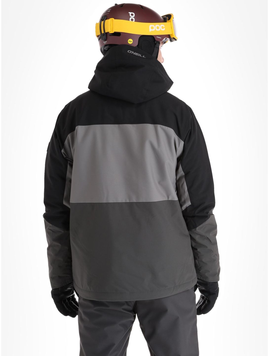 O'Neill, Carbonite ski jacket men Black Out Colour Block black, grey 