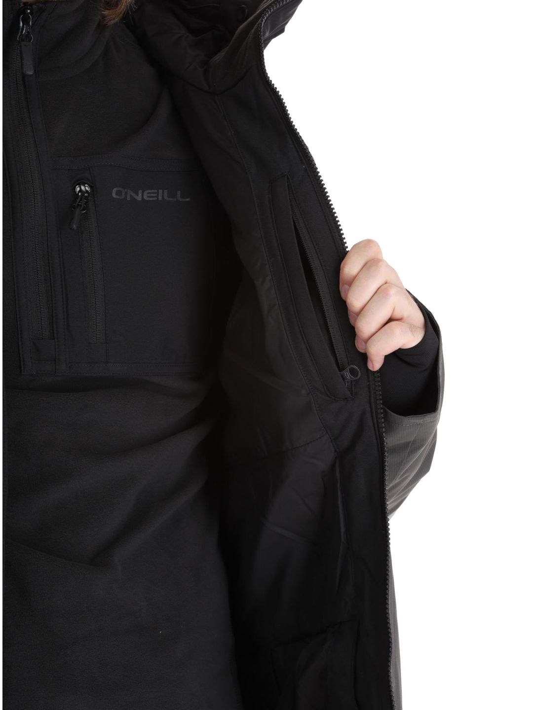 O'Neill, Carbonite ski jacket men Black Out Colour Block black, grey 