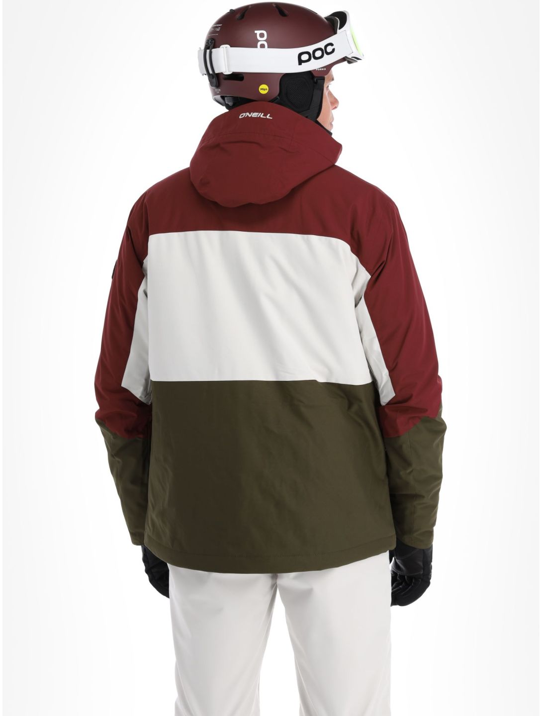 O'Neill, Carbonite ski jacket men Windsor Wine Colour Block burgundy, green, white 