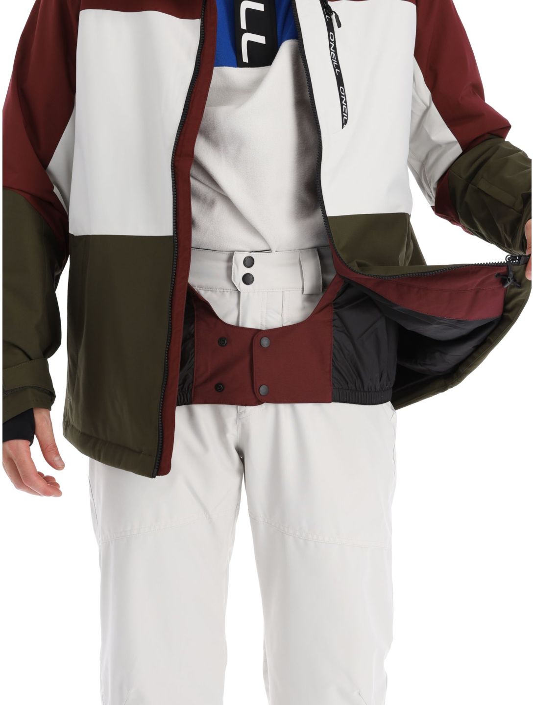 O'Neill, Carbonite ski jacket men Windsor Wine Colour Block burgundy, green, white 