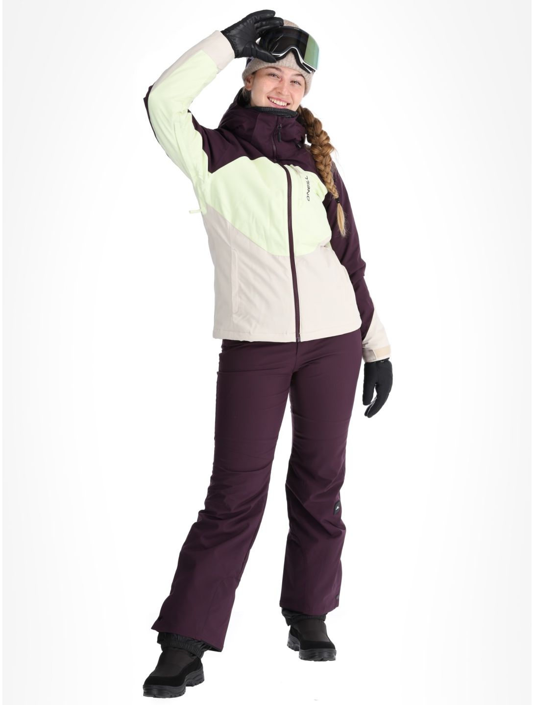 O'Neill, Carbonite Snow ski jacket women Aubergine Colour Block purple, white 