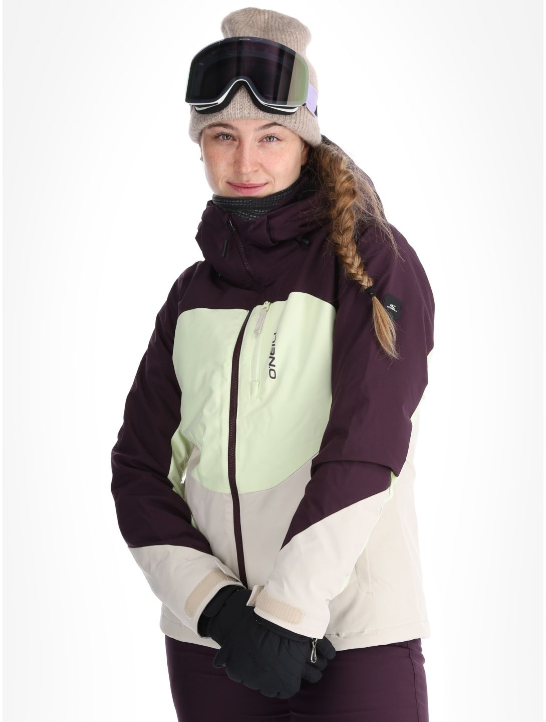 O'Neill, Carbonite Snow ski jacket women Aubergine Colour Block purple, white 