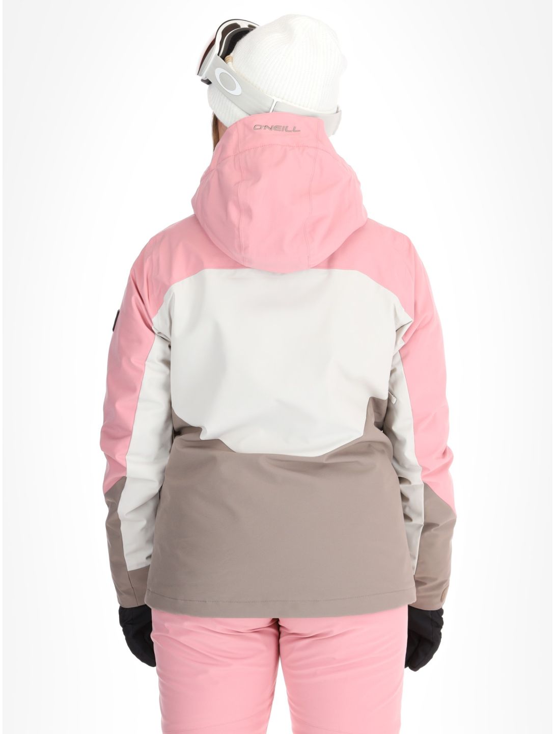 O'Neill, Carbonite Snow ski jacket women Genuine Pink Colour Block brown, pink, white 