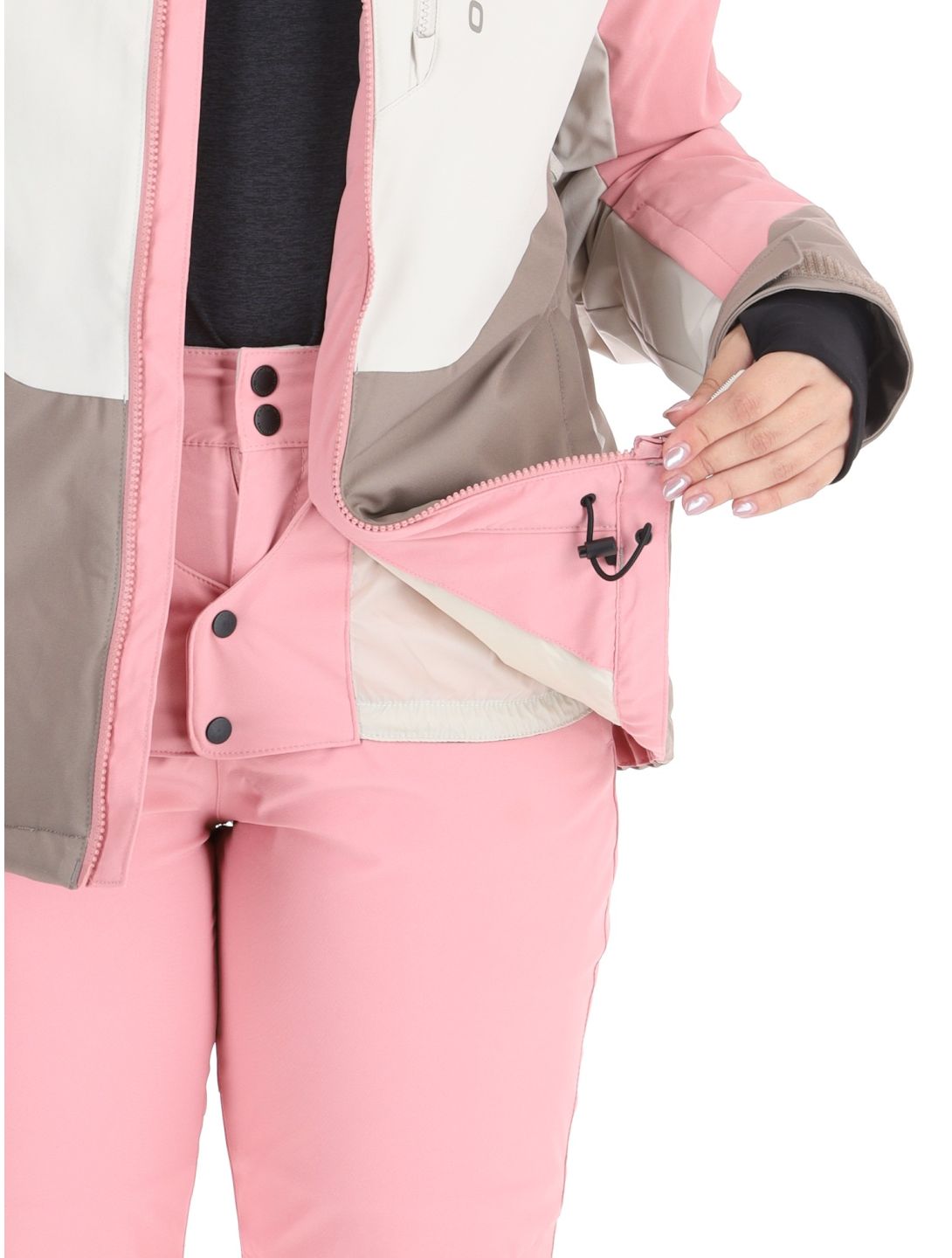 O'Neill, Carbonite Snow ski jacket women Genuine Pink Colour Block brown, pink, white 