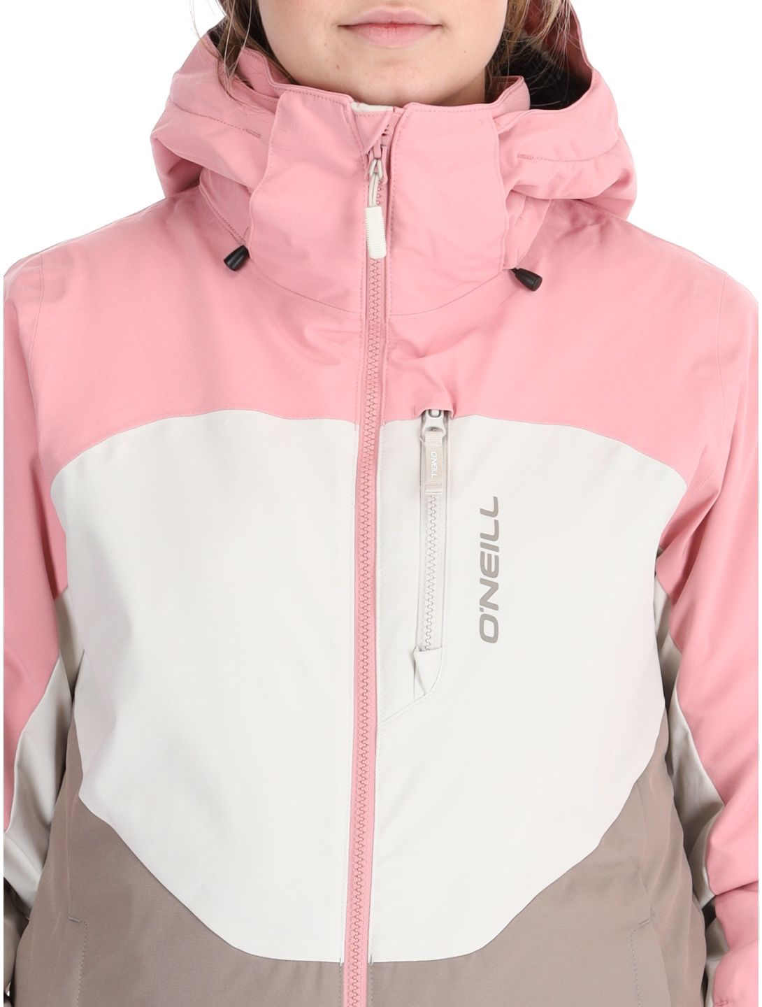 O'Neill, Carbonite Snow ski jacket women Genuine Pink Colour Block brown, pink, white 