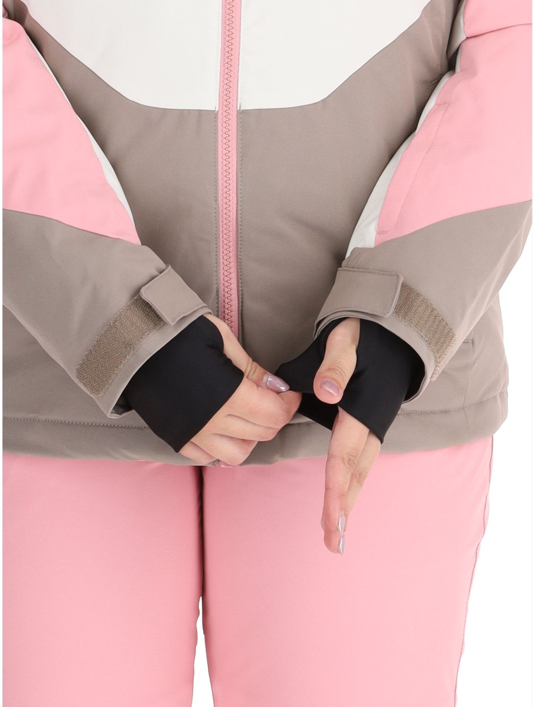 O'Neill, Carbonite Snow ski jacket women Genuine Pink Colour Block brown, pink, white 