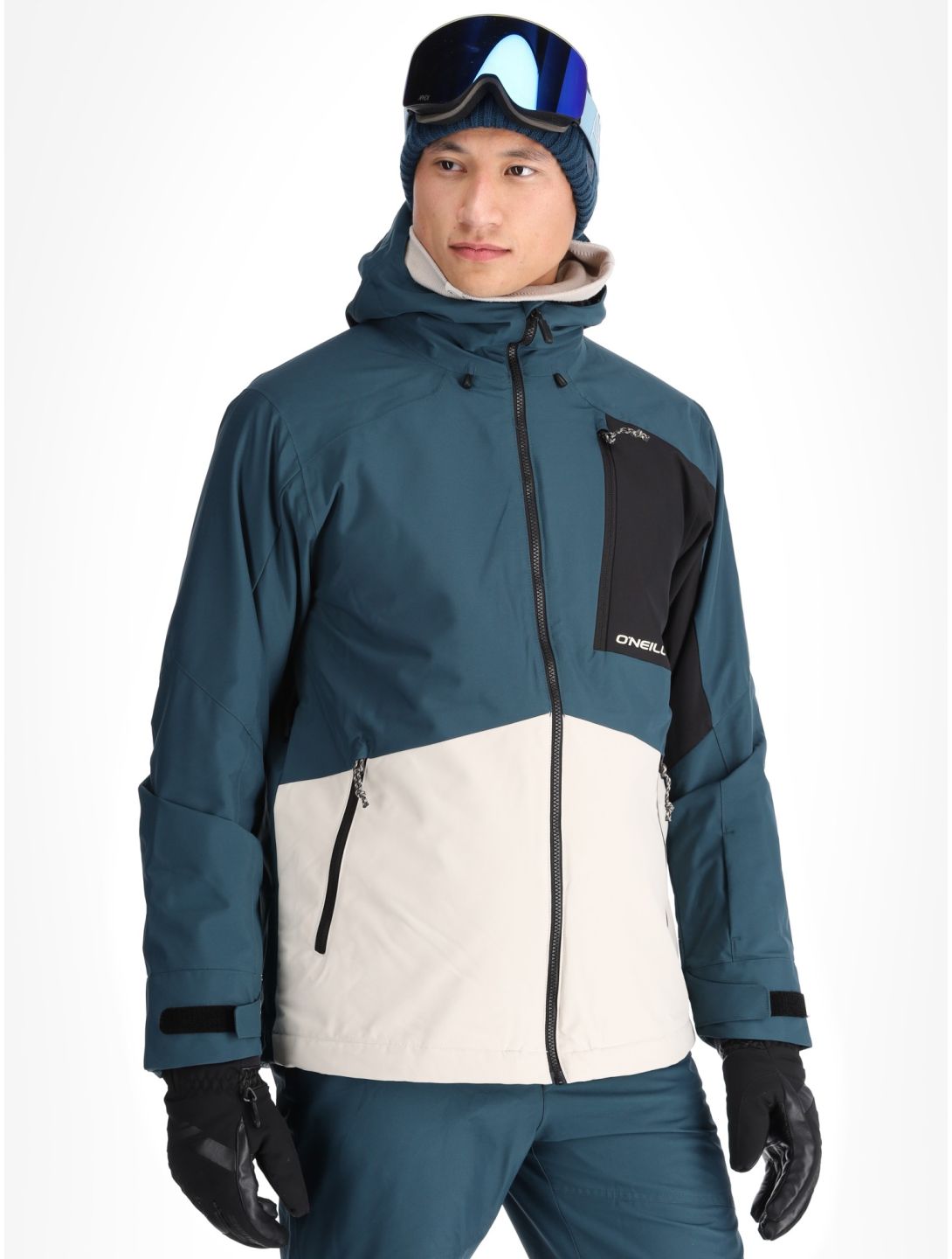 O'Neill, Hammer Block Snow ski jacket men Alma Steel Colour Block black, blue, white 