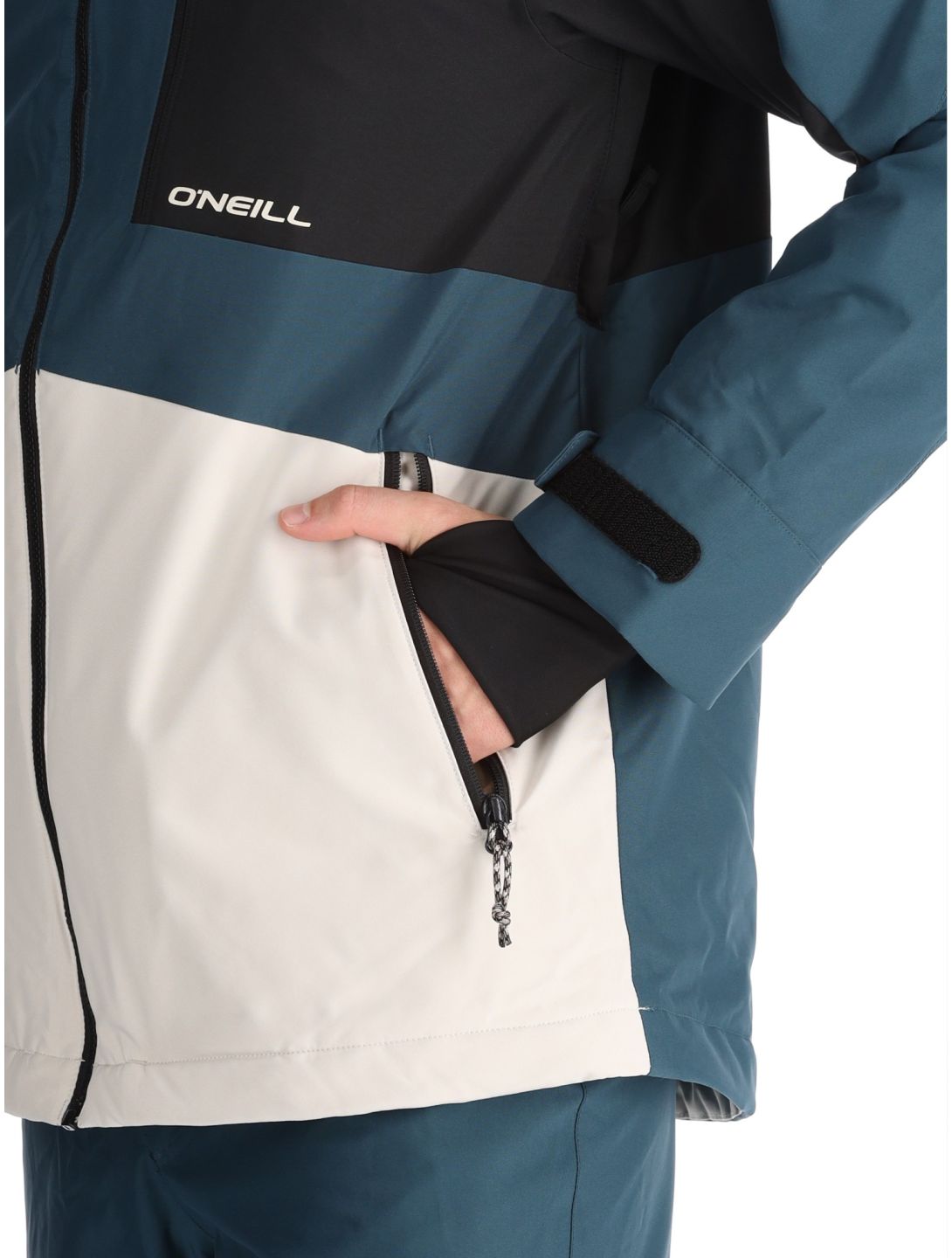 O'Neill, Hammer Block Snow ski jacket men Alma Steel Colour Block black, blue, white 