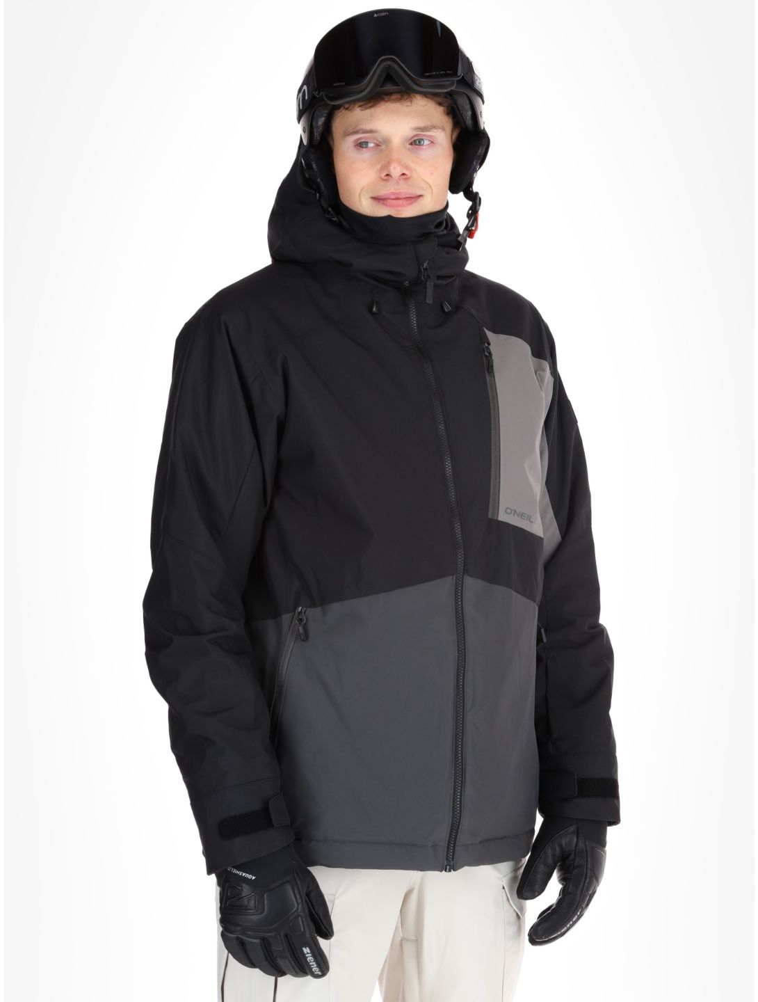 O'Neill, Hammer Block Snow ski jacket men Black Out Colour Block black, grey 