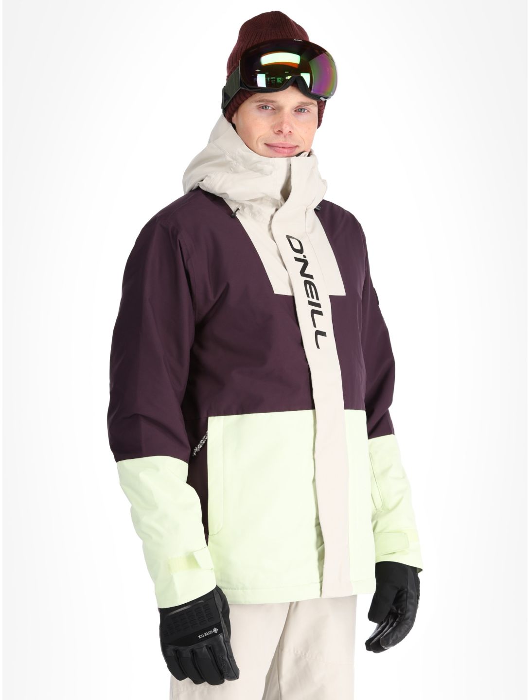 O'Neill, O'Riginals Hybrid ski jacket men Aubergine Colour Block purple, yellow 