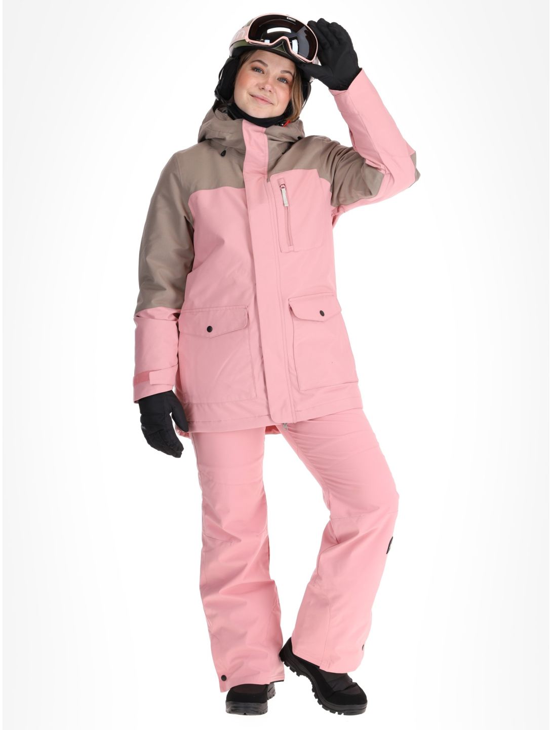 O'Neill, Utility Hybrid ski jacket women Genuine Pink Colour Block brown, pink, white 