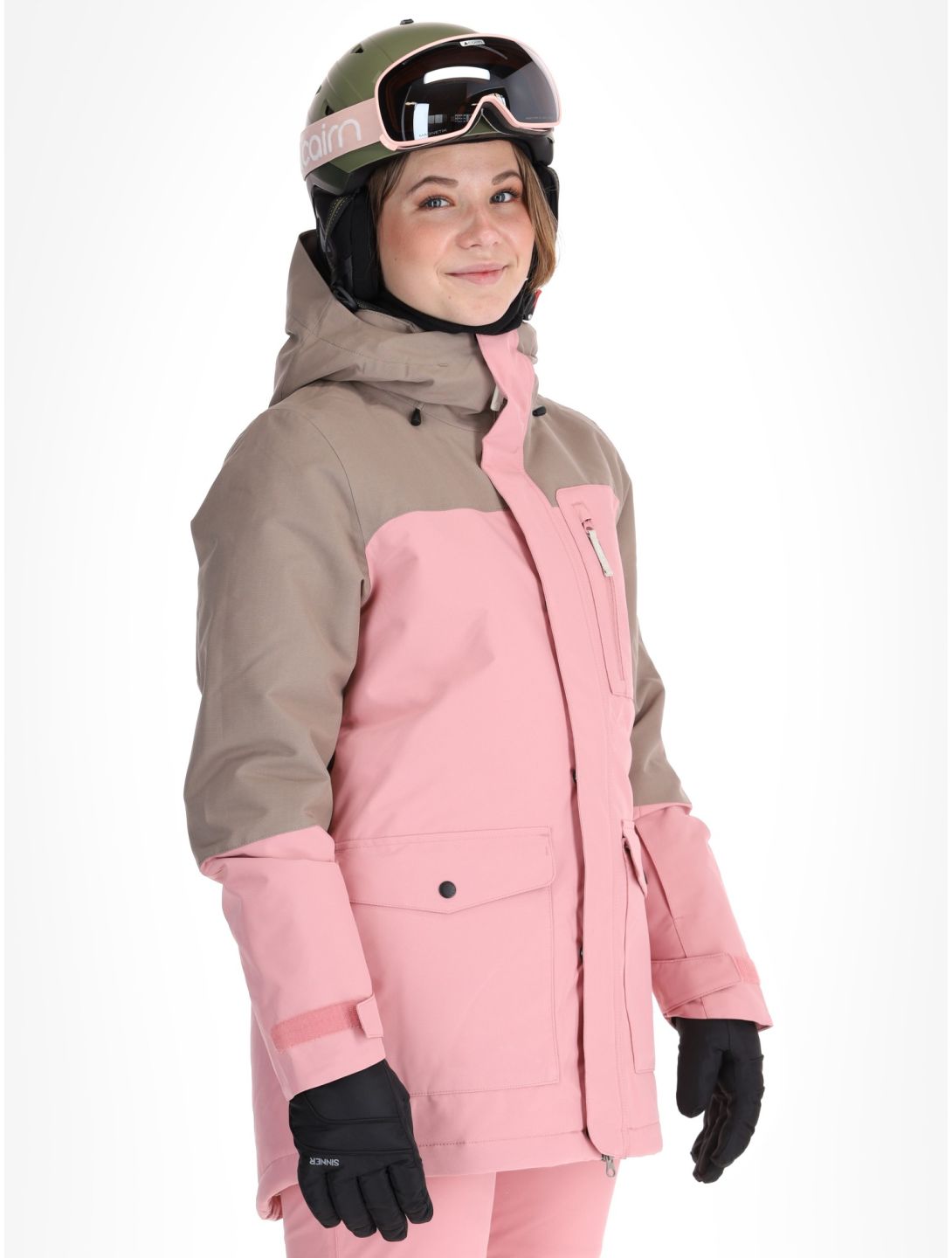 O'Neill, Utility Hybrid ski jacket women Genuine Pink Colour Block brown, pink, white 