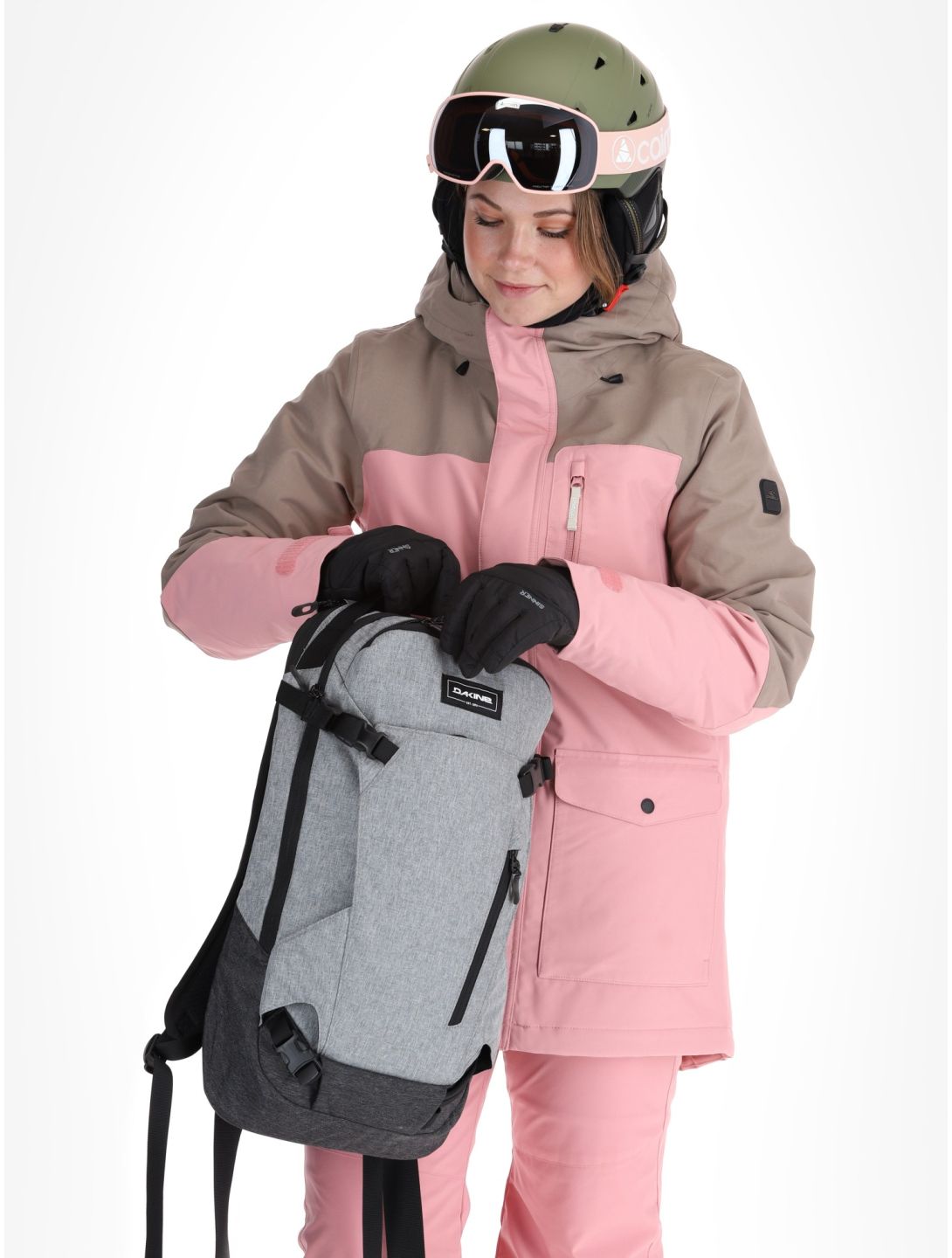 O'Neill, Utility Hybrid ski jacket women Genuine Pink Colour Block brown, pink, white 