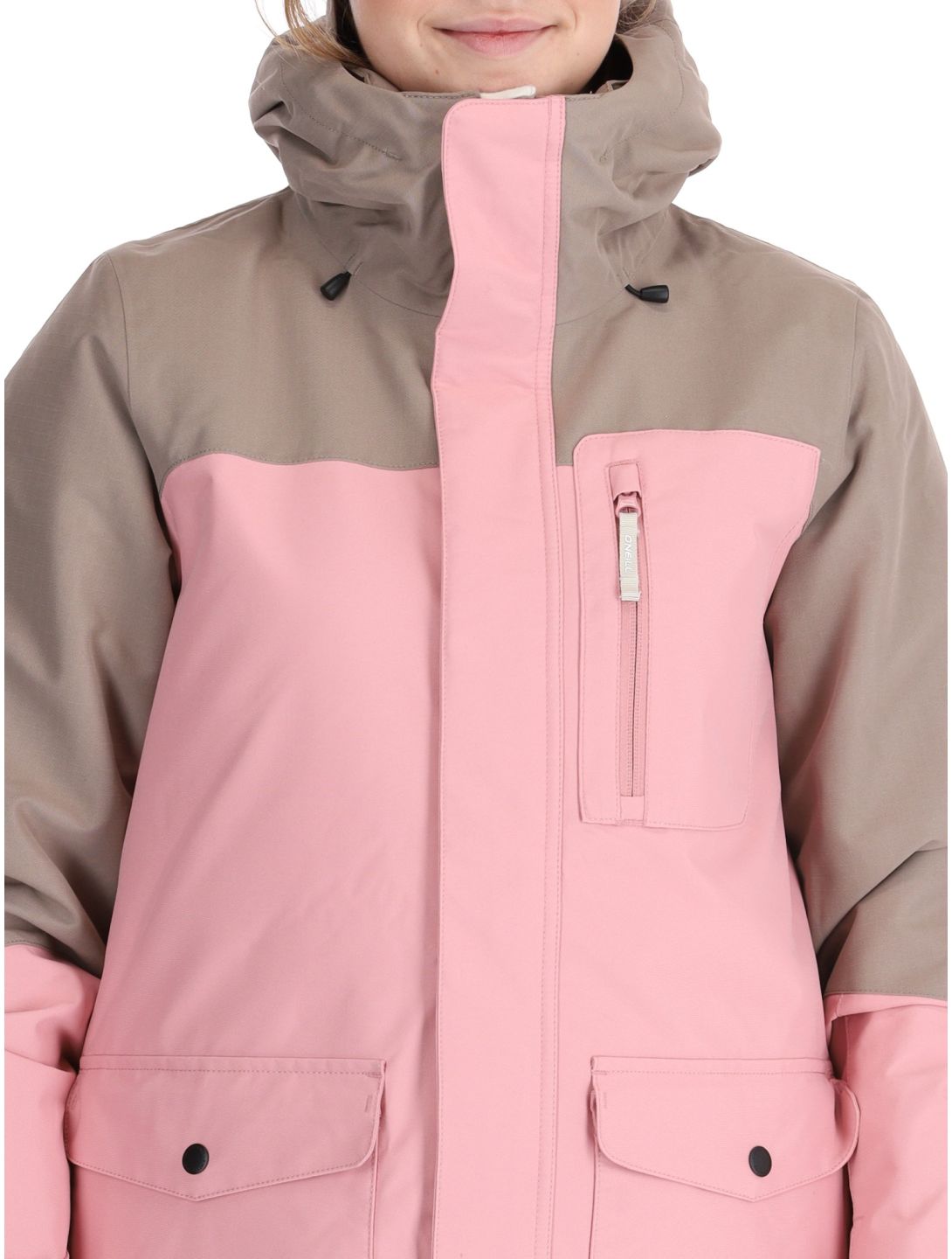 O'Neill, Utility Hybrid ski jacket women Genuine Pink Colour Block brown, pink, white 