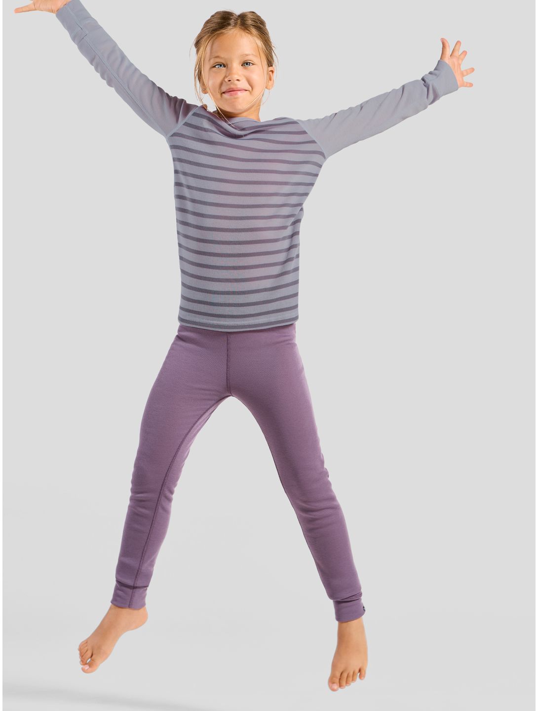 Odlo, Active Warm Eco thermal shirt kids Misty Lilac - Gray Ridge grey, pink 