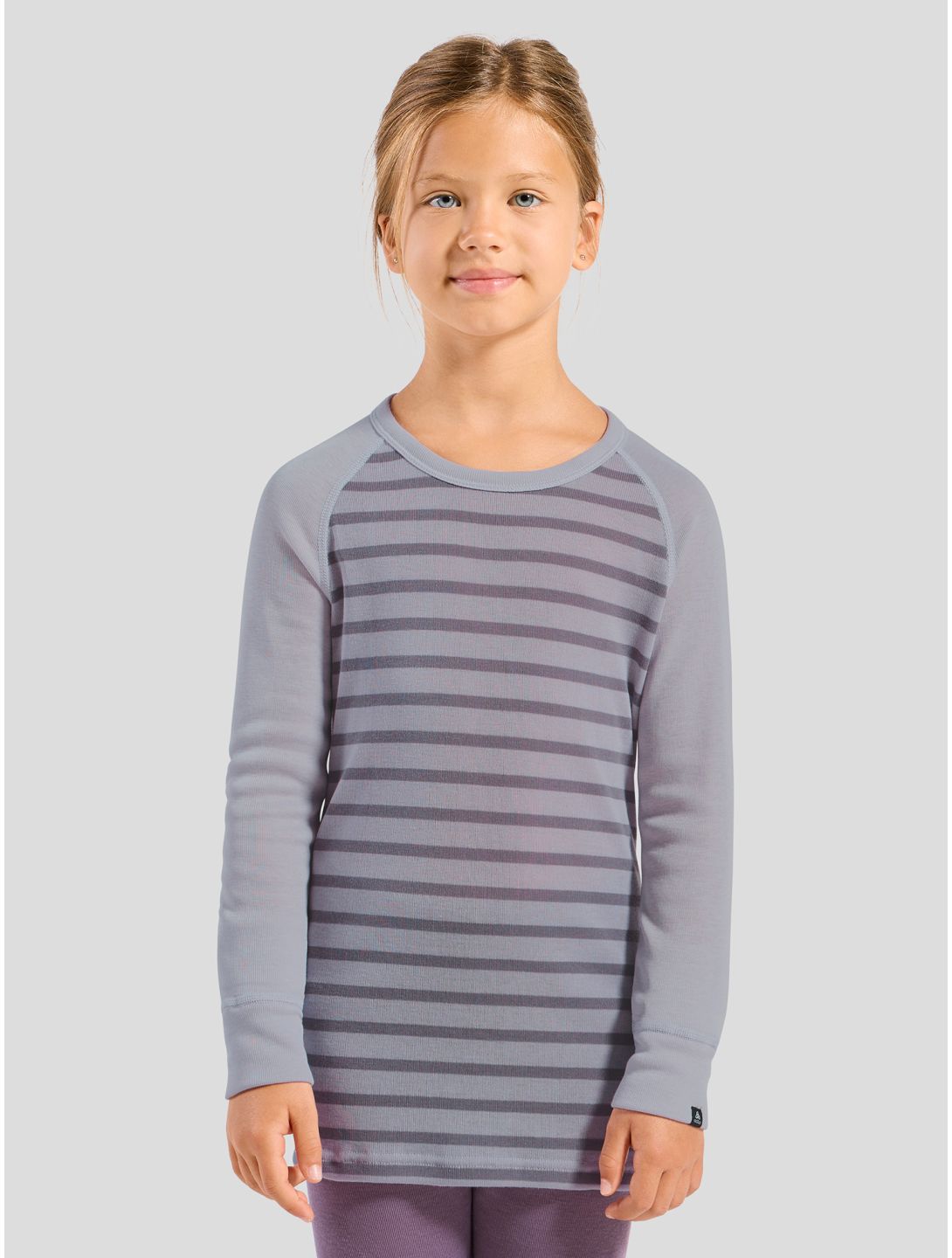 Odlo, Active Warm Eco thermal shirt kids Misty Lilac - Gray Ridge grey, pink 