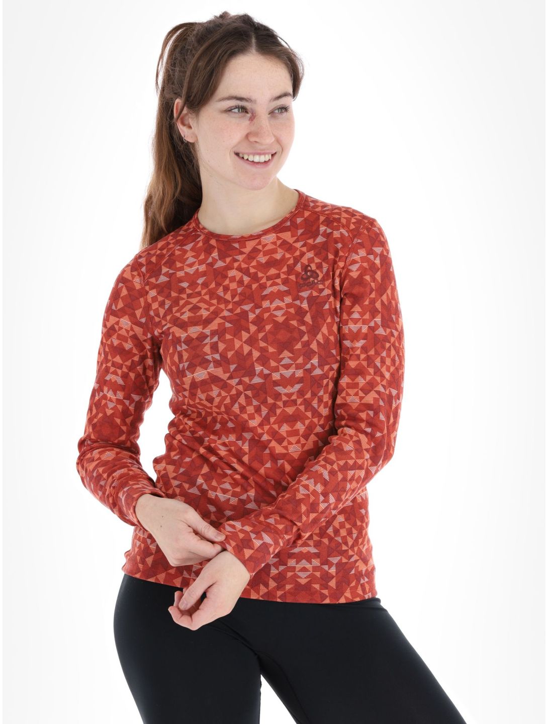 Odlo, Active Warm Eco Graphic thermal shirt women Cinnabar brown 