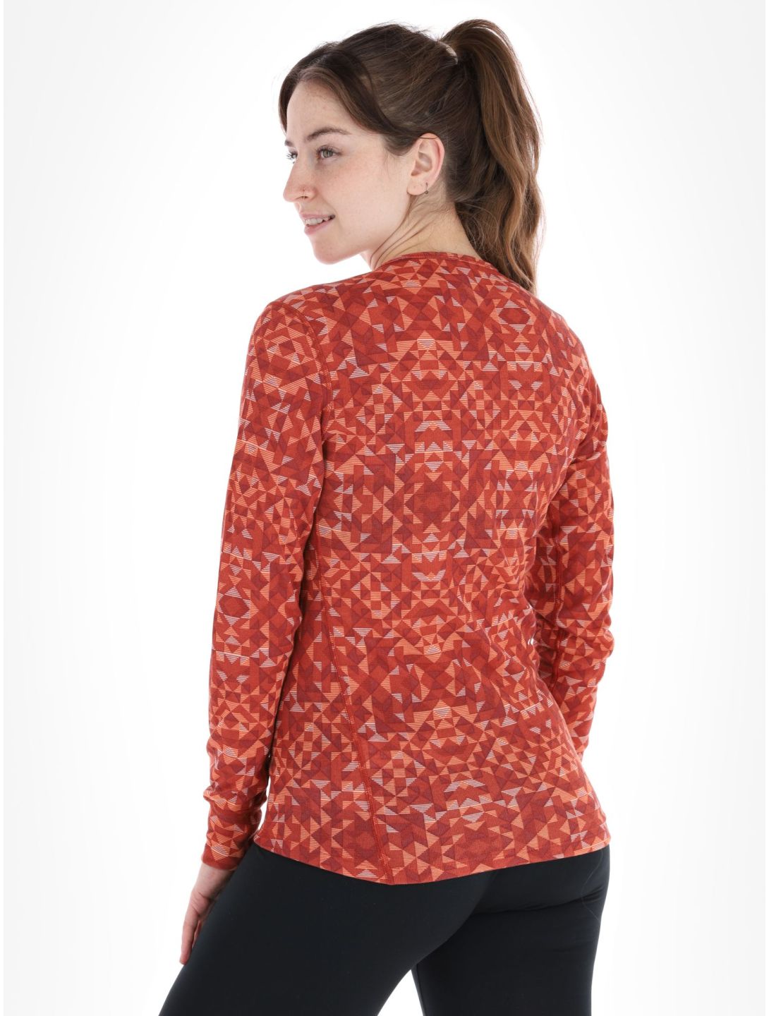 Odlo, Active Warm Eco Graphic thermal shirt women Cinnabar brown 