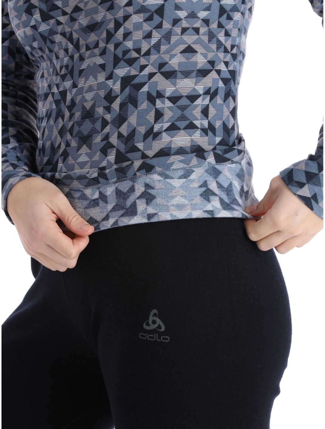 Odlo, Active Warm Eco Graphic thermal shirt women Folkstone Gray grey 