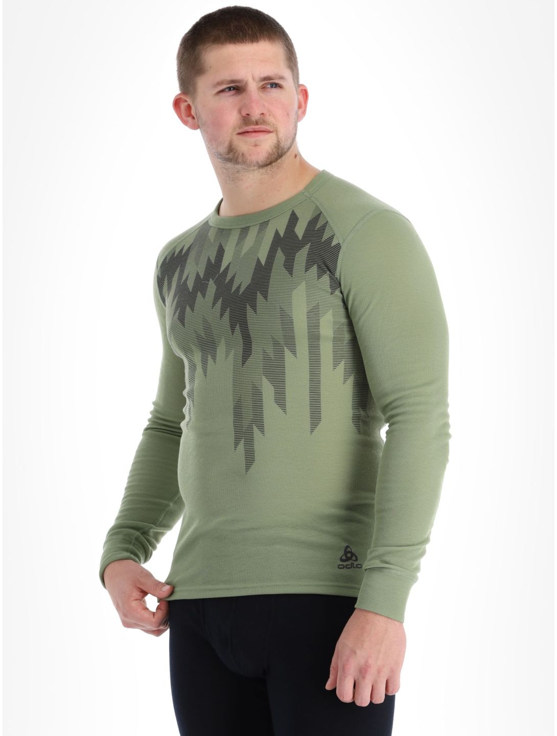 Odlo, Active Warm Eco Graphic thermal shirt men Matte Green green 