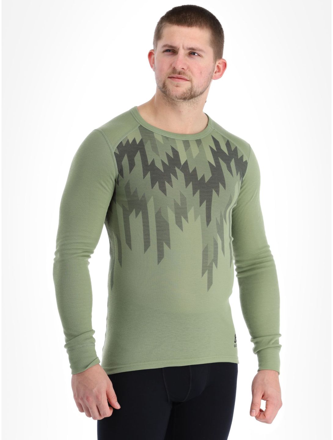 Odlo, Active Warm Eco Graphic thermal shirt men Matte Green green 