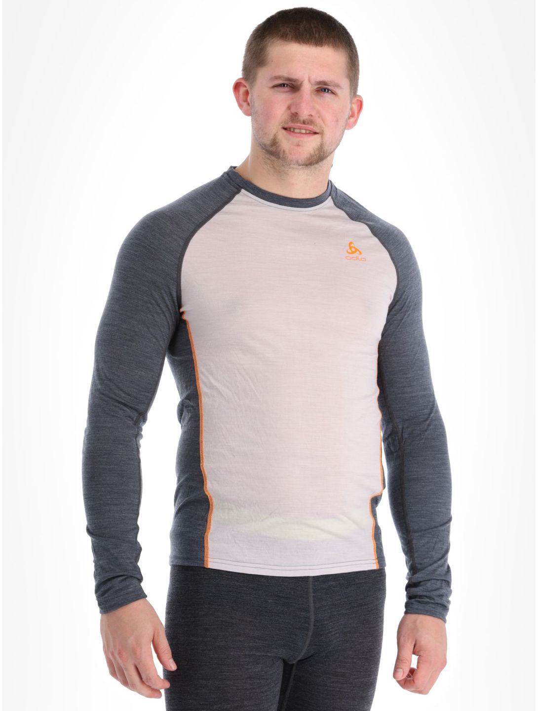 Odlo, Natural Performance PW 150 thermal shirt men Silver Cloud - India Ink Melange grey 