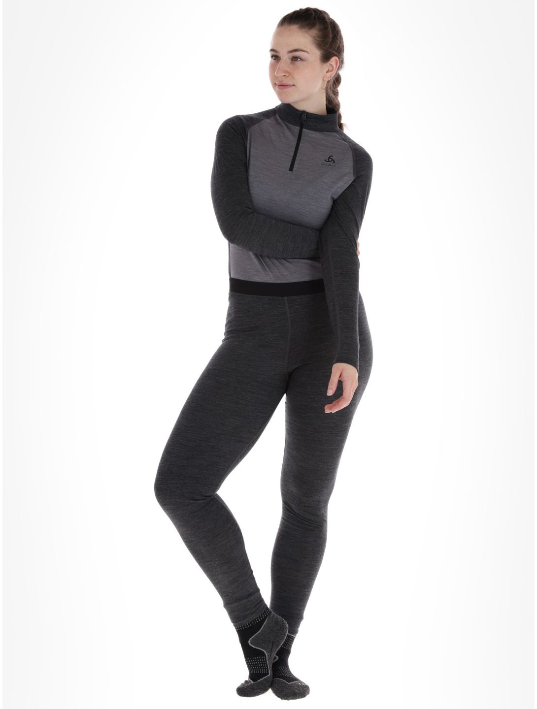 Odlo, Natural Performance PW 150 thermal pants women Dark Grey Melange grey 