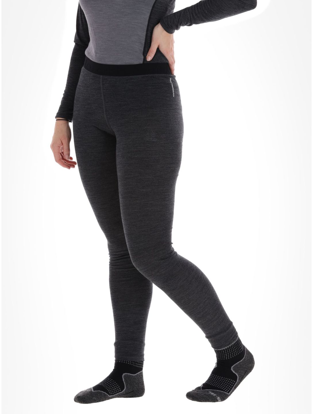 Odlo, Natural Performance PW 150 thermal pants women Dark Grey Melange grey 