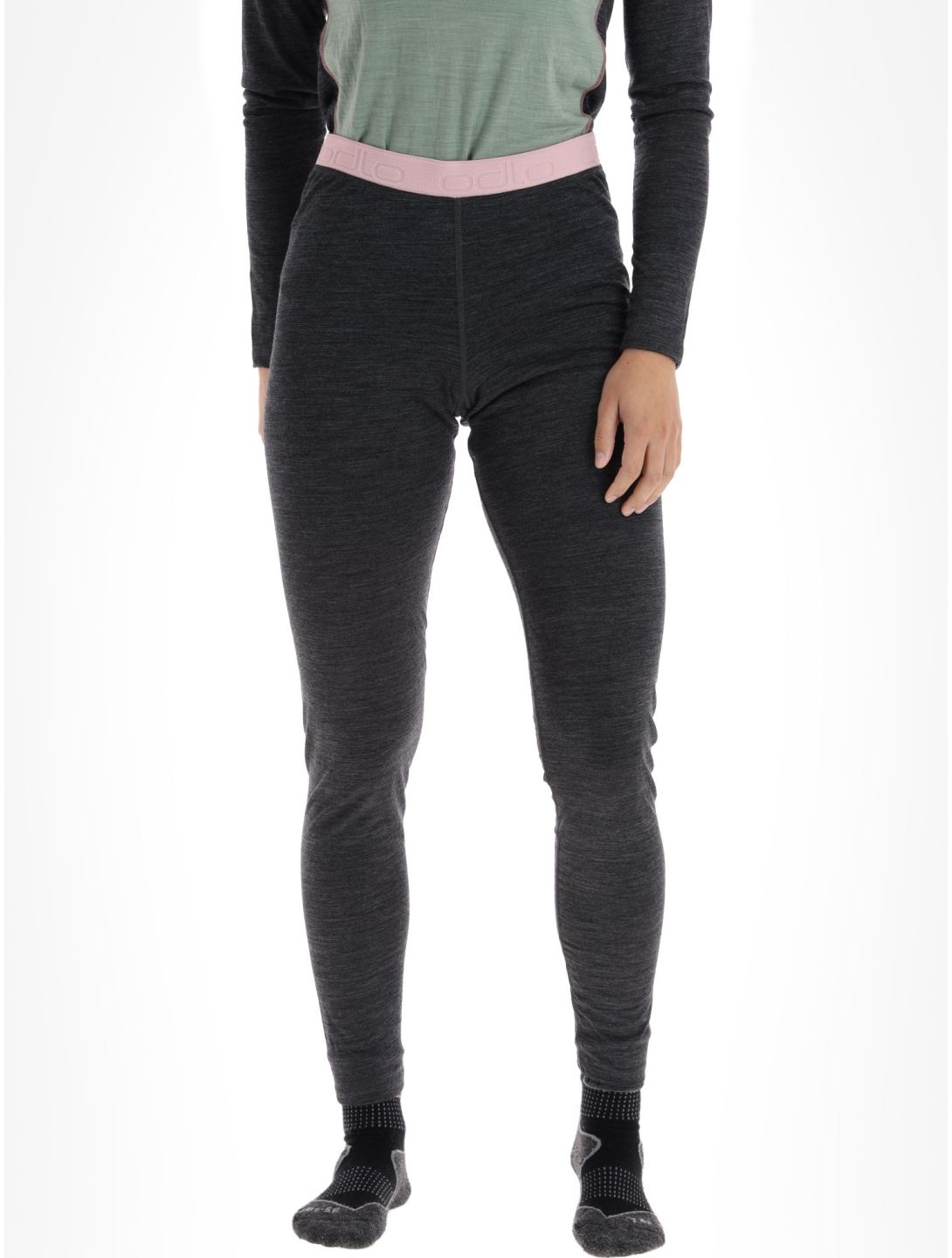 Odlo, Natural Performance PW 150 thermal pants women Dark Grey Melange - Pale Mauve grey 