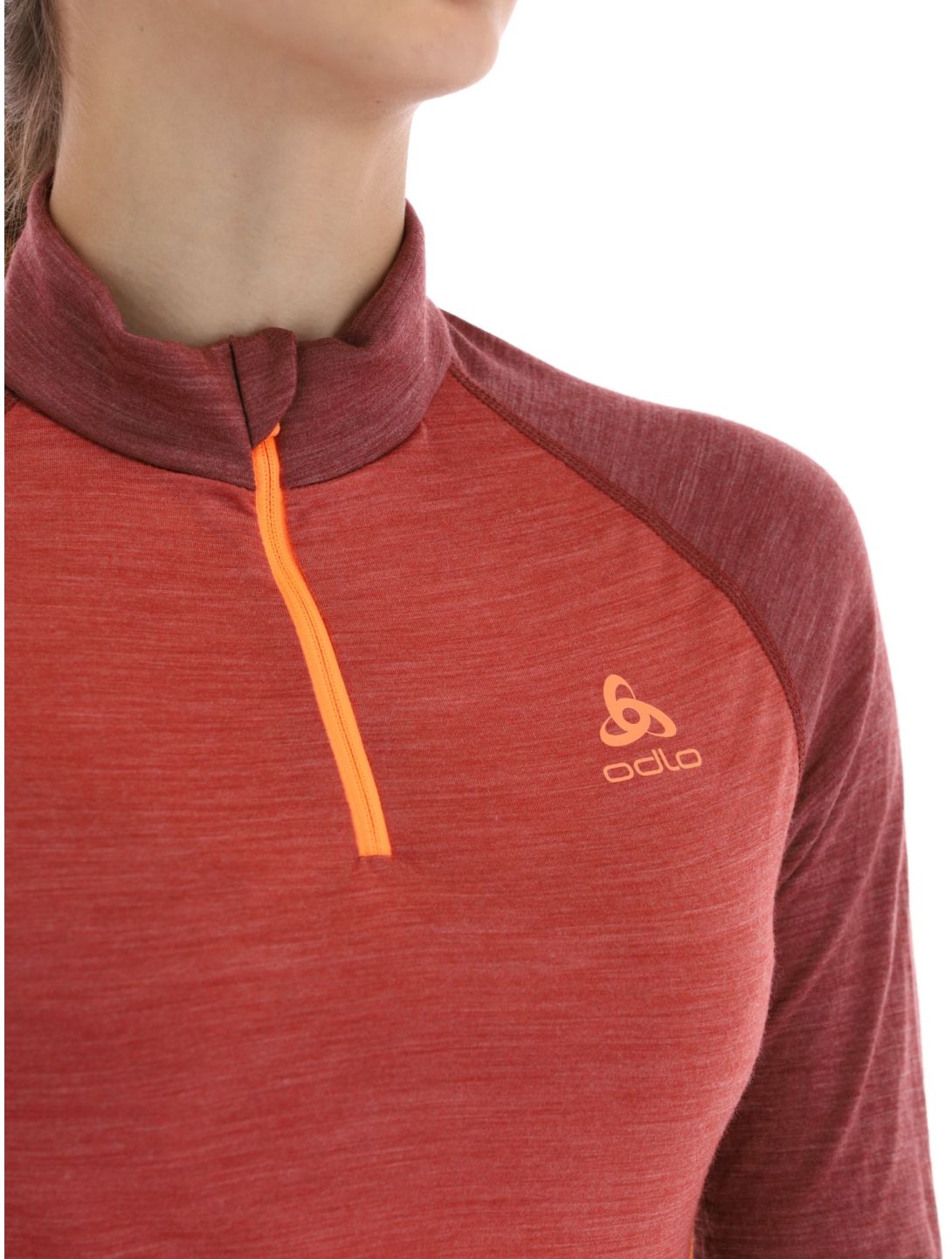 Odlo, Natural Performance PW 150 pullover women Cinnabar - Spiced Apple Melange burgundy 