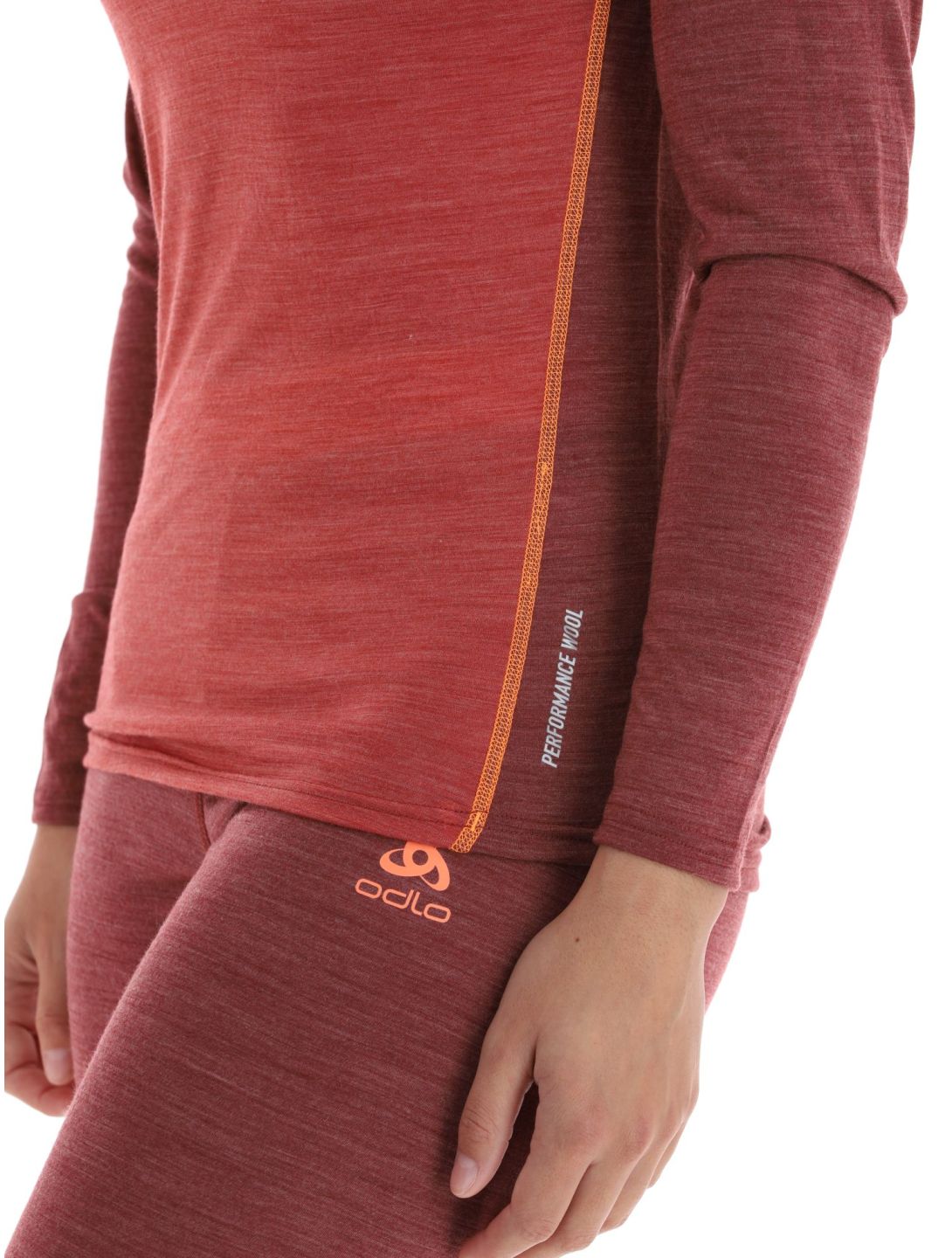 Odlo, Natural Performance PW 150 pullover women Cinnabar - Spiced Apple Melange burgundy 