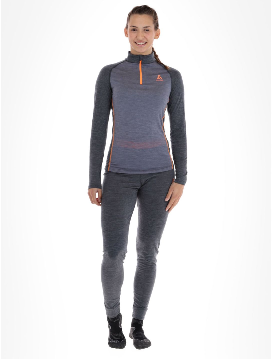 Odlo, Natural Performance PW 150 pullover women Folkstone Gray - India Ink Melange grey 