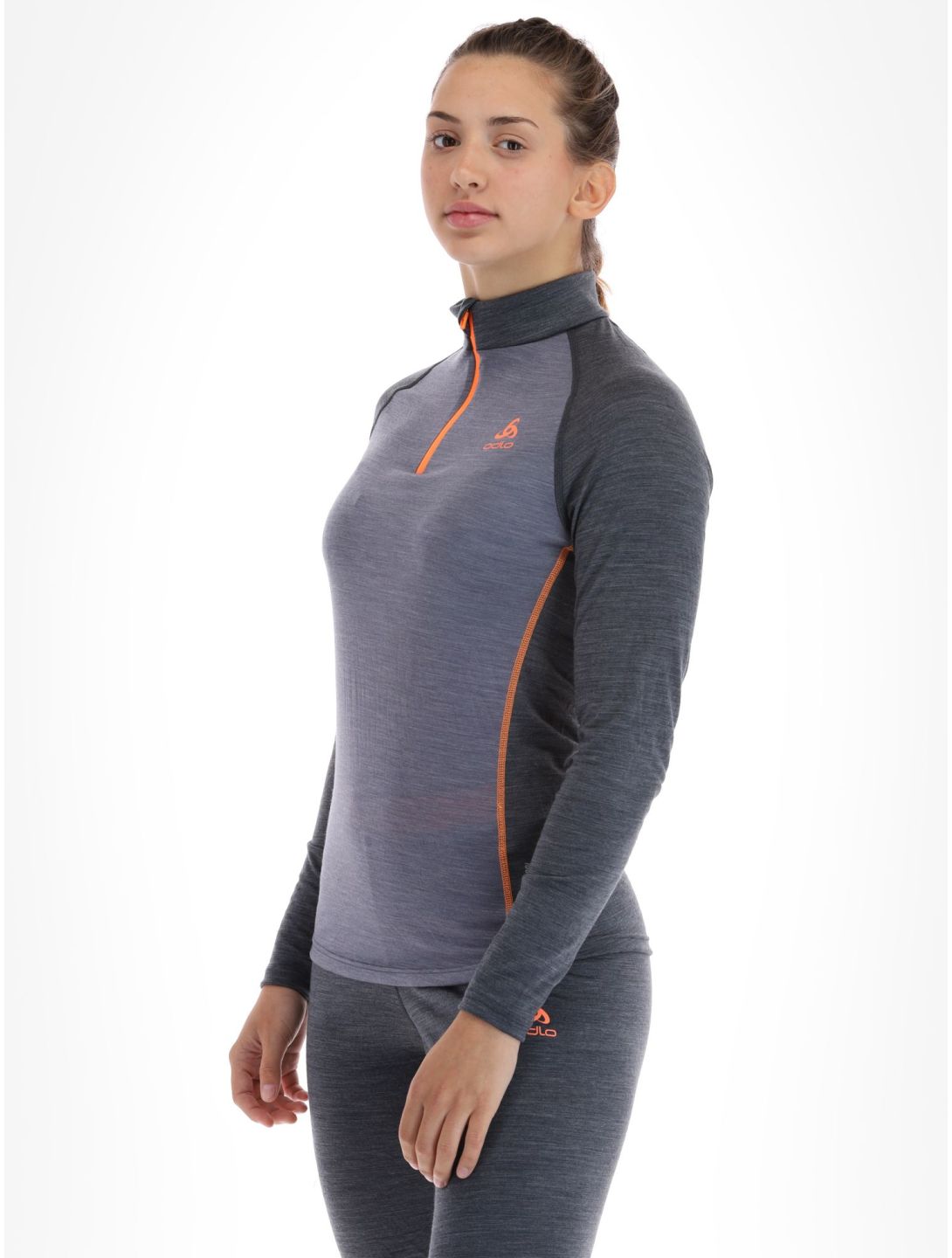 Odlo, Natural Performance PW 150 pullover women Folkstone Gray - India Ink Melange grey 