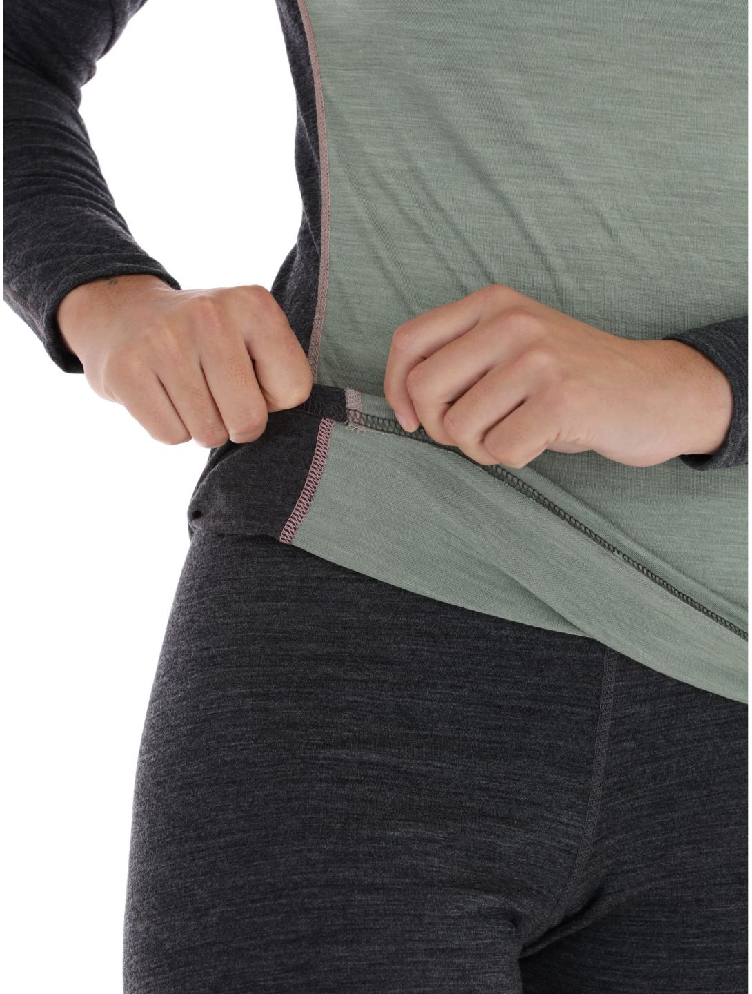 Odlo, Natural Performance PW 150 pullover women Matte Green - Dark Grey Melange green, grey 