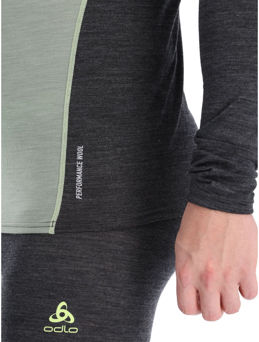 Odlo, Natural Performance PW 150 pullover men Matte Green - Dark Grey Melange green, grey 