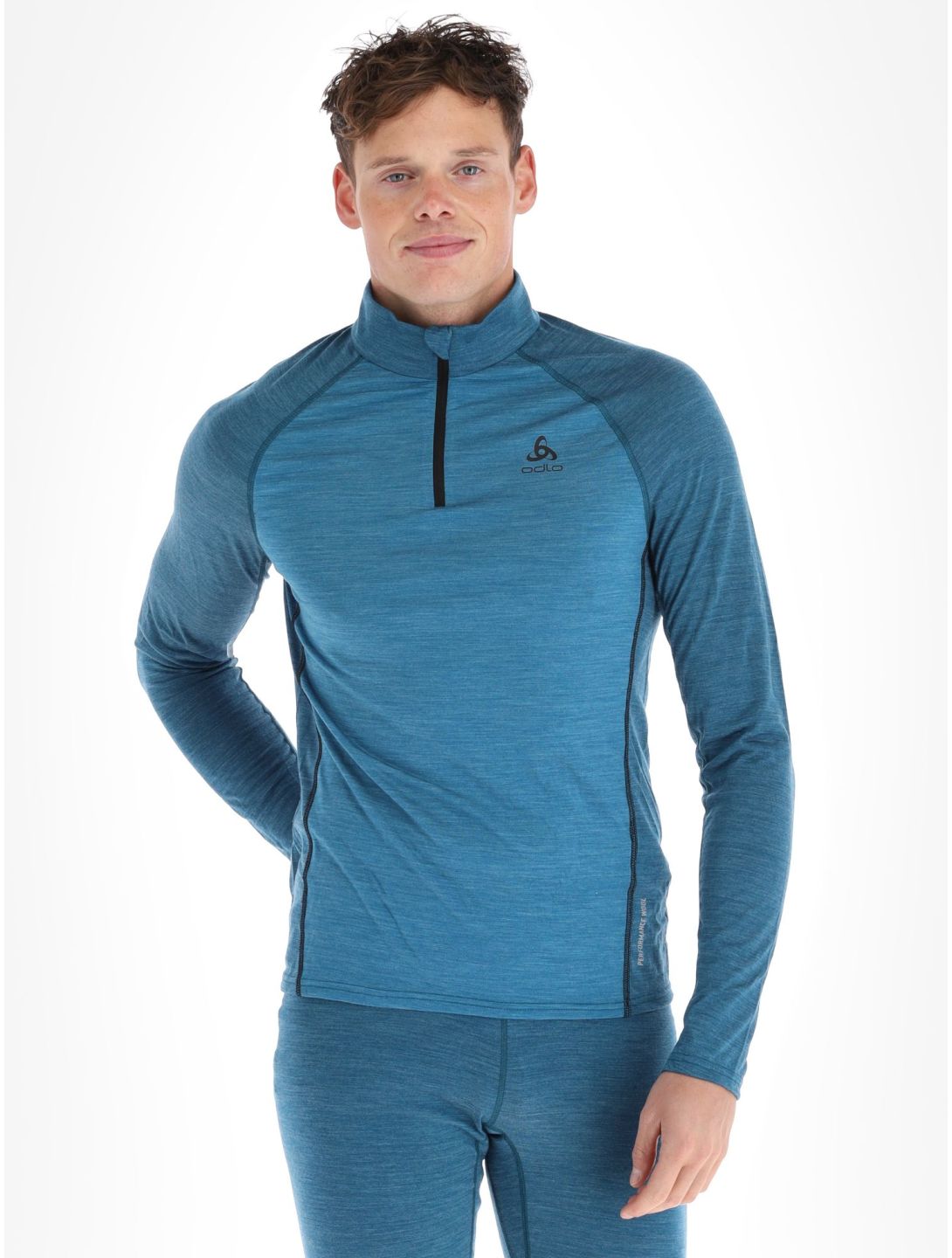 Odlo, Natural Performance PW 150 pullover men Saxony Blue - Deep Dive Melange blue 