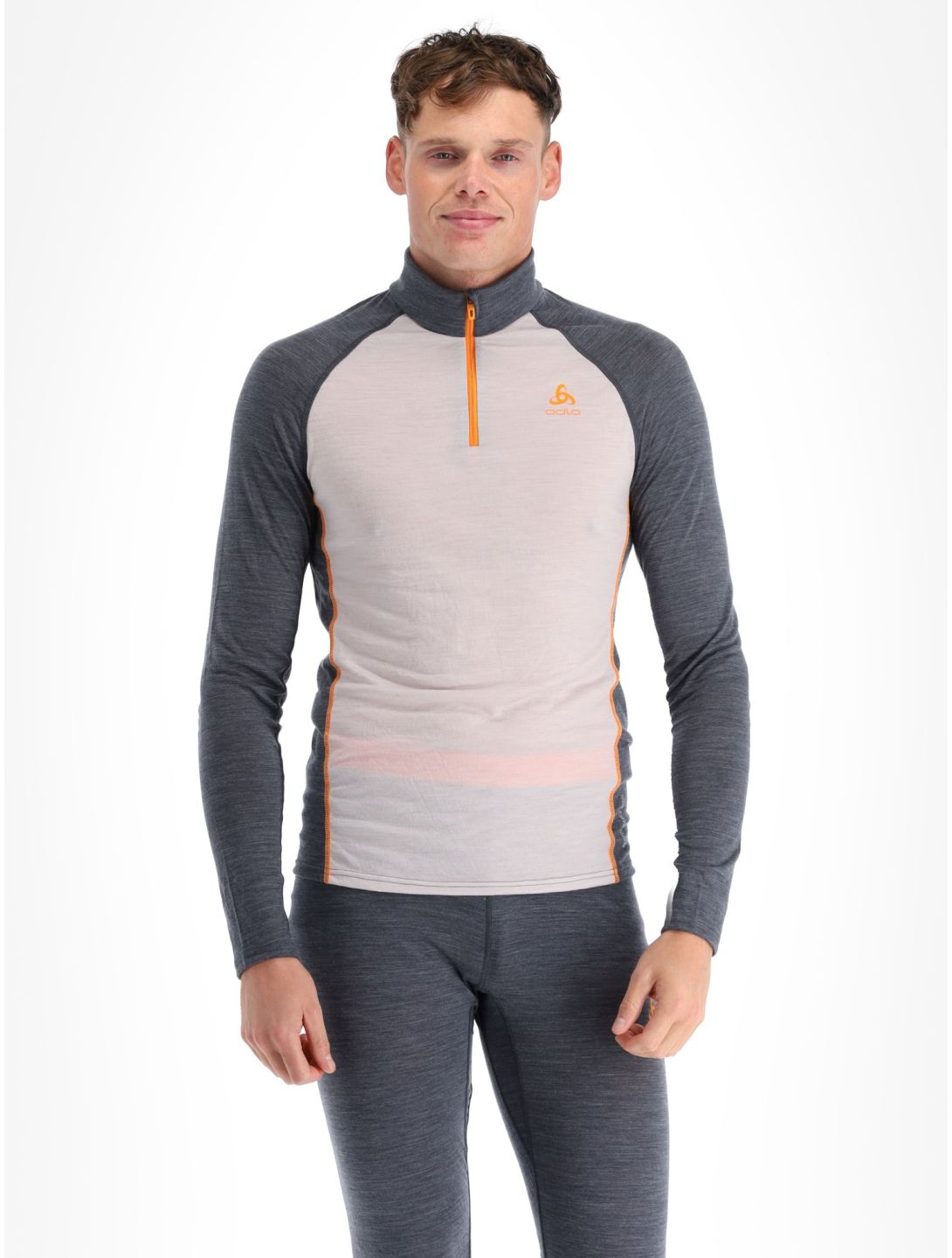 Odlo, Natural Performance PW 150 pullover men Silver Cloud - India Ink Melange grey 