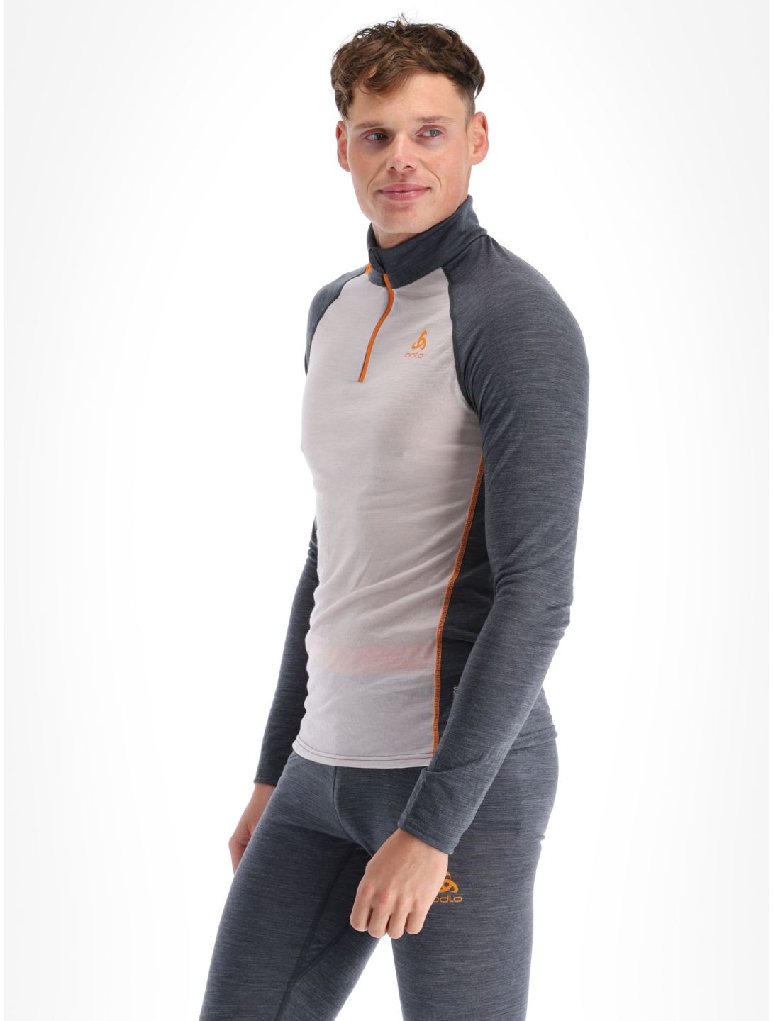 Odlo, Natural Performance PW 150 pullover men Silver Cloud - India Ink Melange grey 