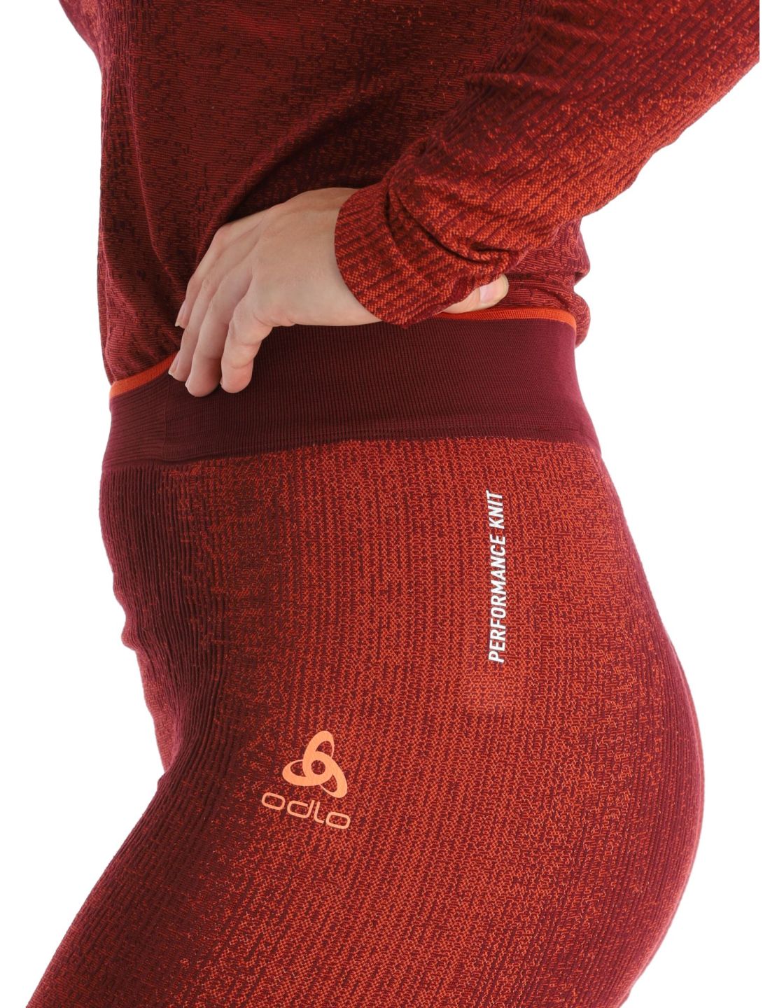 Odlo, Perfomance Eco thermal pants women Spiced Apple burgundy 