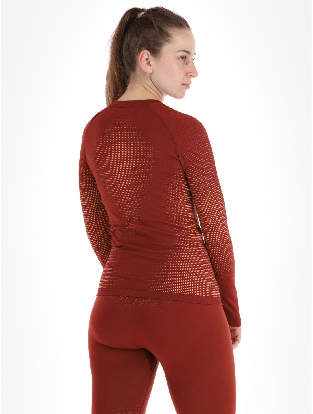 Odlo, Perfomance Warm Eco thermal shirt women Spiced Apple burgundy 