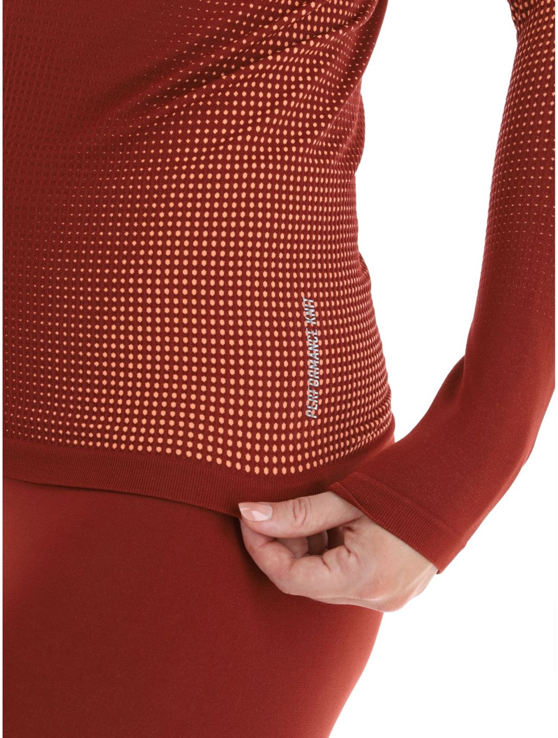 Odlo, Perfomance Warm Eco thermal shirt women Spiced Apple burgundy 