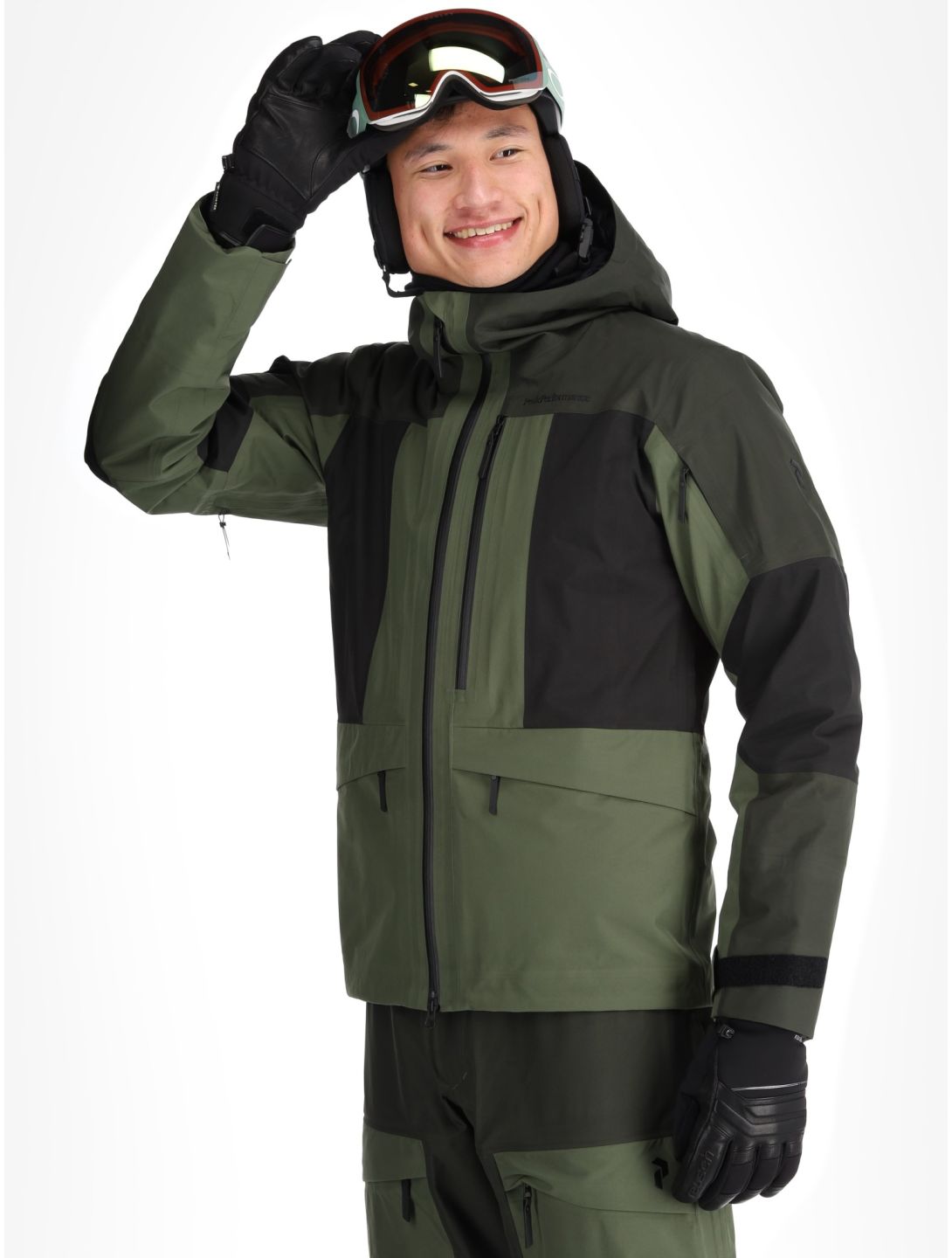 Peak Performance, M Gravity Gore-Tex 3L hardshell ski jacket men Olive Extreme / Offblack / Pine Needle black, green 