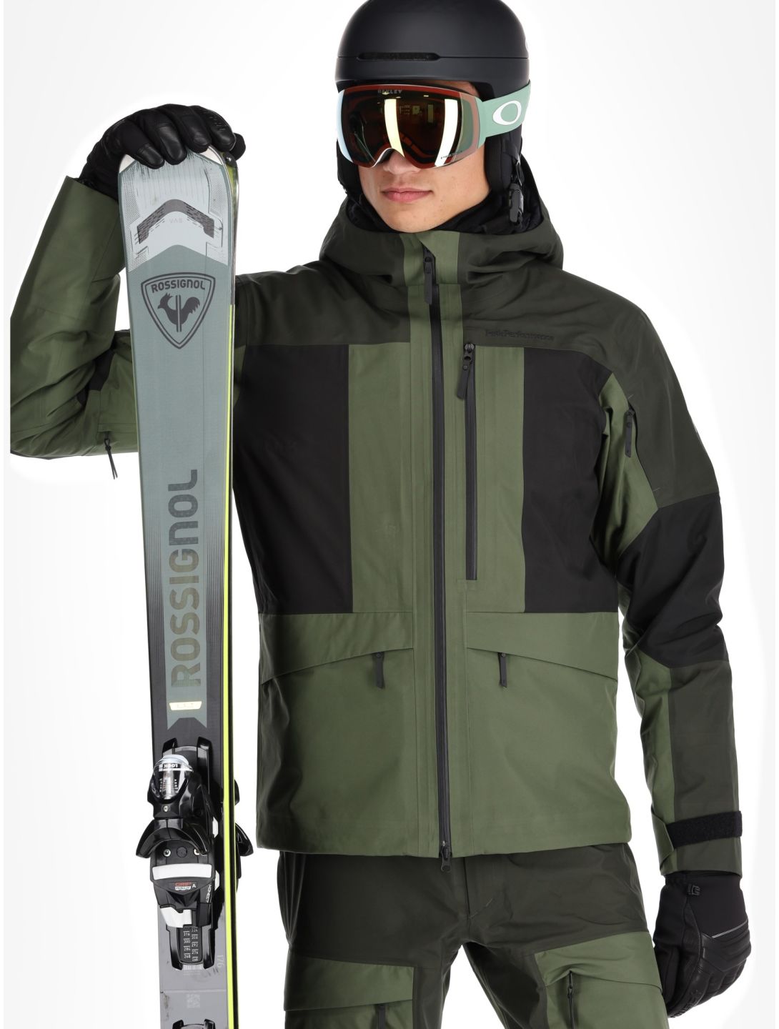 Peak Performance, M Gravity Gore-Tex 3L hardshell ski jacket men Olive Extreme / Offblack / Pine Needle black, green 